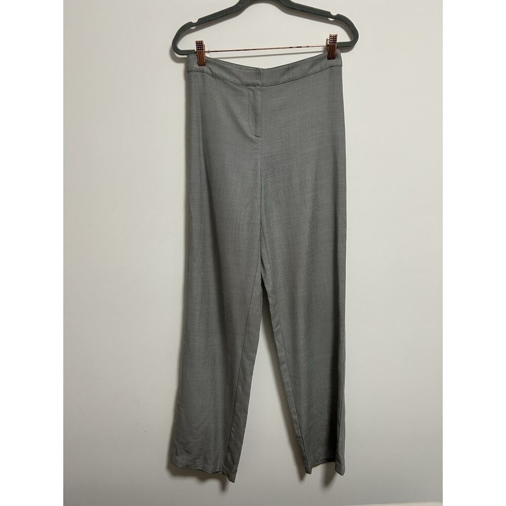 St. John Flat Front Trouser Dress Pants Straight‎ Leg Gray Tweed Size 6 Womens